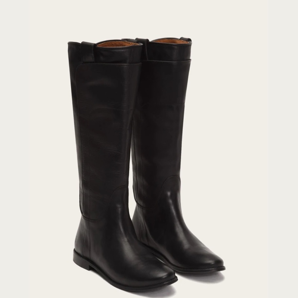 Frye Paige Tall Riding Boot Black Leather size 6.5